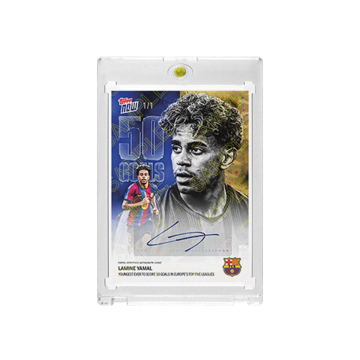 Barcelona Lamine Yamal Collectible Soccer Card with Display Case