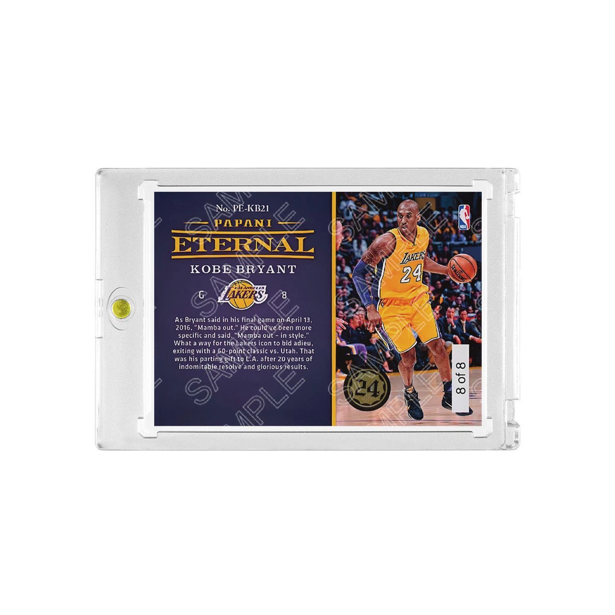Lakers Kobe Bryant Eternal 20 Seasons Signature Basketball Card with Display Case